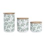 Set mit 3 Kanistern DKD Home Decor natürlich Weiß grün Bambus Steingut Tropical 10 x 10 x 17 cm | Tienda24 - Global Online Shop Tienda24.eu