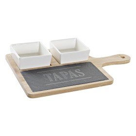 bandeja de aperitivos Bidasoa Fosil Branco Cerâmica Alumina 25,2 x 24,8 x 1,2 cm (6 Unidades) | Tienda24 - Global Online Shop Tienda24.eu