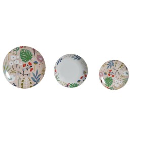 Dinnerware Set DKD Home Decor Multicolour Porcelain Flowers Urban 27 x 27 x 3 cm 18 Pieces (18 pcs) by DKD Home Decor, Combin...