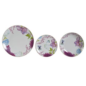 Conjunto de Louça DKD Home Decor Azul Branco Verde Cor de Rosa Porcelana Borboleta 18 Peças de DKD Home Decor, Louças combina...