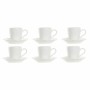 Conjunto de Chávenas de Café DKD Home Decor Natural Madeira da borracha Branco Grés 90 ml de DKD Home Decor, Canecas - Ref: S...