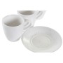 Conjunto de Chávenas de Café DKD Home Decor Natural Madeira da borracha Branco Grés 90 ml de DKD Home Decor, Canecas - Ref: S...