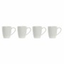 Set di 4 Tazze Mug DKD Home Decor Bianco Naturale Legno d'albero della gomma Gres 300 ml 19 x 13 x 31 cm di DKD Home Decor, T...