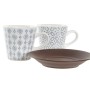 Juego de Tazas de Café DKD Home Decor Azul Marrón Madera de caucho Blanco Gres 90 ml de DKD Home Decor, Tazas - Ref: S3037310...