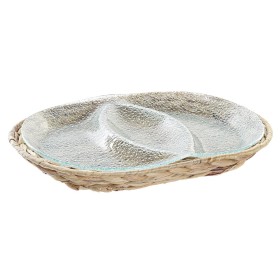 Vassoio per aperitivi DKD Home Decor 38 x 25 x 4 cm Cristallo Naturale Trasparente di DKD Home Decor, Piatti e teglie - Rif: ...