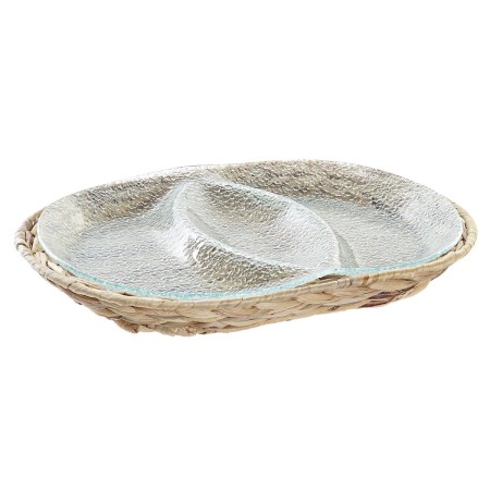 Bandeja de Aperitivos DKD Home Decor 38 x 25 x 4 cm Cristal Natural Transparente de DKD Home Decor, Platos y fuentes - Ref: S...