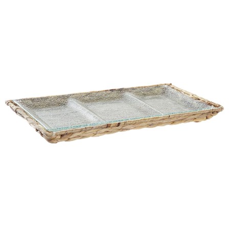 Bandeja de Aperitivos DKD Home Decor Transparente Natural Cristal 42 x 20 x 3,5 cm de DKD Home Decor, Platos y fuentes - Ref:...