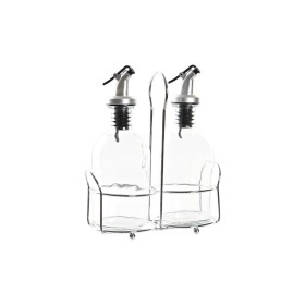 Aceitera DKD Home Decor Vinagrera Transparente Metal Cristal (2 Unidades) (2 pcs) de DKD Home Decor, Dosificadores de aliño y...