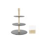 Bandeja de Aperitivos DKD Home Decor Soporte de 3 pisos Bambú Pizarra 28 x 28 x 39,5 cm de DKD Home Decor, Platos y fuentes -...