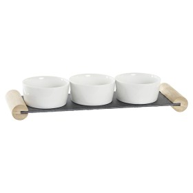 Plateau apéritif DKD Home Decor Blanc Noir Grès Ardoise 33 x 10 x 5,8 cm de DKD Home Decor, Plats et plateaux - Réf : S303740...