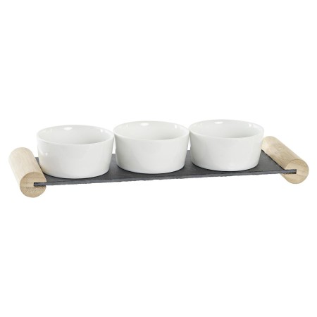 Snack tray DKD Home Decor White Black Stoneware Board 33 x 10 x 5,8 cm | Tienda24 - Global Online Shop Tienda24.eu