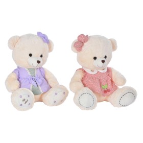 Teddy Bear DKD Home Decor Dress 42 x 20 x 50 cm Beige Pink Lilac Children's Bear (2 Units) by DKD Home Decor, Animals and fig...