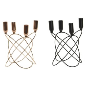 Candelabro DKD Home Decor Nero Dorato Metallo Moderno 20 x 20 x 23 cm (2 Unità) di DKD Home Decor, Candelieri e portacandele ...