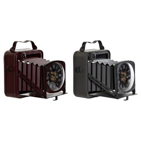 Orologio da Tavolo DKD Home Decor Bordeaux Fotocamera 19 x 15 x 20 cm Rosso Grigio scuro Ferro Vintage (2 Unità) di DKD Home ...