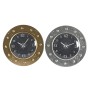 Orologio da Parete DKD Home Decor 48,5 x 6 x 48,5 cm Cristallo Argentato Nero Dorato Ferro (2 Unità) di DKD Home Decor, Orolo...