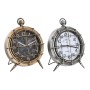 Orologio da Tavolo DKD Home Decor Mappamondo 22 x 17 x 29 cm Cristallo Argentato Nero Dorato Bianco Ferro (2 Unità) di DKD Ho...