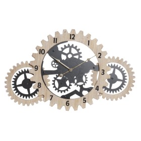 Wall Clock DKD Home Decor Natural Black MDF Gears (70 x 4 x 45 cm) by DKD Home Decor, Wall Clocks - Ref: S3037716, Price: 39,...