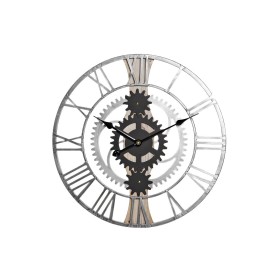 Wall Clock DKD Home Decor Silver Black MDF Iron Gears Loft (60 x 4 x 60 cm) by DKD Home Decor, Wall Clocks - Ref: S3037754, P...