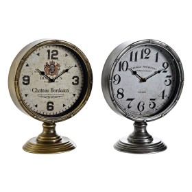 Horloge de table DKD Home Decor Doré Argenté Métal Verre Vintage 20,5 x 13,5 x 28 cm (2 Unités) de DKD Home Decor, Pendulette...