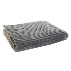 Blanket DKD Home Decor 150 x 200 x 2 cm Grey Basic by DKD Home Decor, Blankets and bedcovers - Ref: S3037888, Price: 34,21 €,...