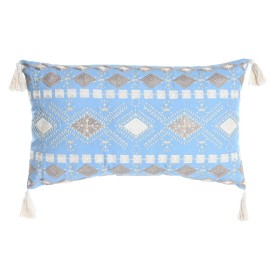 Coussin DKD Home Decor 60 x 15 x 35 cm Bleu Blanc de DKD Home Decor, Coussins - Réf : S3038098, Prix : 26,12 €, Remise : %