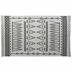 Alfombra DKD Home Decor 160 x 250 x 0,7 cm Negro Poliéster Algodón Blanco Ikat Boho de DKD Home Decor, Alfombras infantiles -...