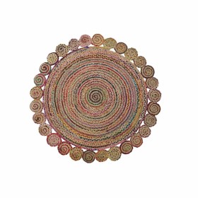 Tapete DKD Home Decor Poliéster Algodão Multicolor Jute (160 x 160 x 0,7 cm) | Tienda24 - Global Online Shop Tienda24.eu