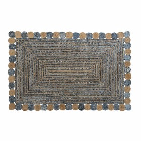 Tapis DKD Home Decor Bleu Coton Multicouleur Indien Jute 160 x 230 x 1 cm de DKD Home Decor, Tapis - Réf : S3038320, Prix : 1...