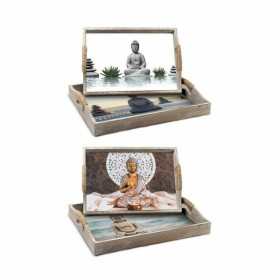 Conjunto para Aperitivos DKD Home Decor Bambu Grés Folhas 3 Peças 4 Peças 28 x 9,7 x 1,5 cm | Tienda24 - Global Online Shop Tienda24.eu