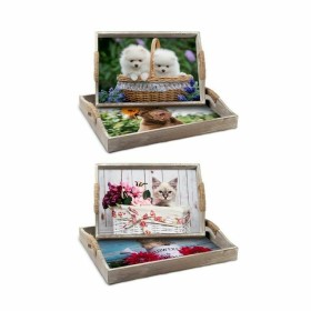 Tablettset DKD Home Decor Bunt 40 x 30 x 6 cm Holz MDF (2 Stück) von DKD Home Decor, Teller und Schüsseln - Ref: S3038766, Pr...