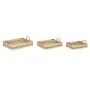 Set di Vassoi DKD Home Decor Marrone Chiaro Bambù 54 x 43 x 9 cm (3 Unità) (2 Unità) di DKD Home Decor, Piatti e teglie - Rif...