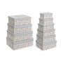 Set de Cajas Organizadoras Apilables DKD Home Decor Gris Mascotas Cartón (43,5 x 33,5 x 15,5 cm) de DKD Home Decor, Cajas y a...