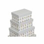 Set de Cajas Organizadoras Apilables DKD Home Decor Gris Mascotas Cartón (43,5 x 33,5 x 15,5 cm) de DKD Home Decor, Cajas y a...