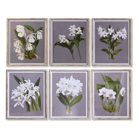 Cadre DKD Home Decor Sapin Verre 50 x 60 x 2,8 cm 50 x 2,8 x 60 cm Fleurs (6 Pièces) de DKD Home Decor, Impressions sur toile...