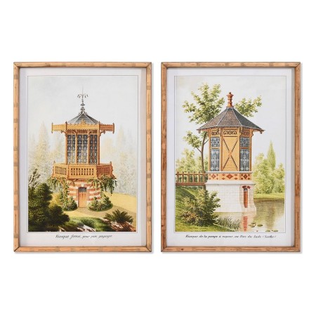 Cadre DKD Home Decor Sapin Verre Oriental 50 x 3 x 70 cm 50 x 70 x 2,8 cm (2 Unités) | Tienda24 - Global Online Shop Tienda24.eu