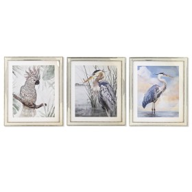 Painting DKD Home Decor 40 x 1,6 x 60 cm Birds Mediterranean (3 Pieces) by DKD Home Decor, Prints on Canvas - Ref: S3038889, ...