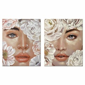 Cadre DKD Home Decor Fleurs Romantique 80 x 3 x 100 cm (2 Unités) de DKD Home Decor, Impressions sur toile - Réf : S3039096, ...