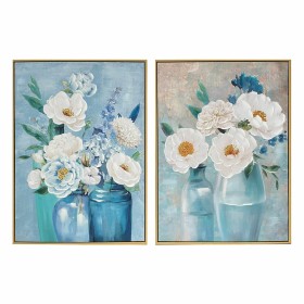 Toile DKD Home Decor 60 x 3,5 x 80 cm Vase Shabby Chic (2 Unités) de DKD Home Decor, Impressions sur toile - Réf : S3039124, ...