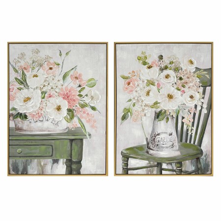 Quadro DKD Home Decor Shabby Chic Vaso 60 x 3,5 x 80 cm (2 Unità) di DKD Home Decor, Stampe e quadri su tela - Rif: S3039125,...