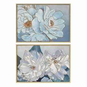 Pintura DKD Home Decor 100 x 4 x 70 cm Bloemen Romântico (2 Unidades) de DKD Home Decor, Impressões sobre tela - Ref: S303912...