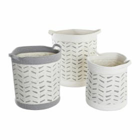 Set de basket DKD Home Decor Gris Coton (3 Pièces) (35 x 35 x 40 cm) de DKD Home Decor, Boîtes - Réf : S3039169, Prix : 65,12...