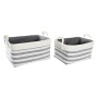 Basket set DKD Home Decor Stripes Grey Cotton (40 x 30 x 23 cm) (2 Pieces) by DKD Home Decor, Boxes - Ref: S3039170, Price: 4...