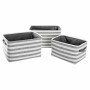 Set de basket DKD Home Decor Gris Rayures Coton (42 x 32 x 25 cm) (3 Pièces) de DKD Home Decor, Boîtes - Réf : S3039172, Prix...