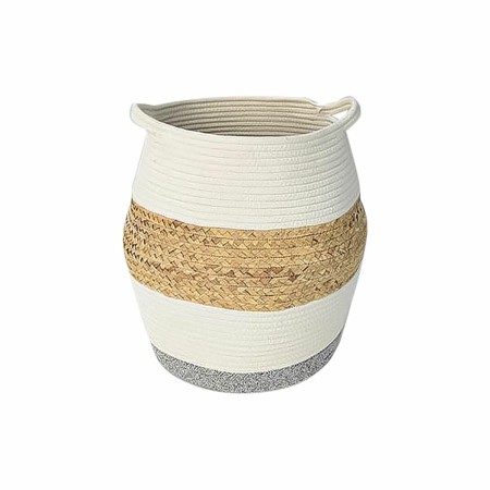 Cesta DKD Home Decor Blanco Natural Aluminio Fibra natural 30 x 30 x 40 cm de DKD Home Decor, Cajas - Ref: S3039184, Precio: ...