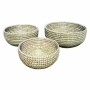 Juego de Cestas DKD Home Decor Natural Blanco Hierba marina (40 x 40 x 18 cm) (3 Piezas) de DKD Home Decor, Cajas y arcones d...