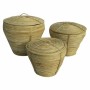 Set di Cestini DKD Home Decor Con coperchio Naturale Rattan Tropicale (3 Pezzi) (35 x 35 x 30 cm) | Tienda24 - Global Online Shop Tienda24.eu