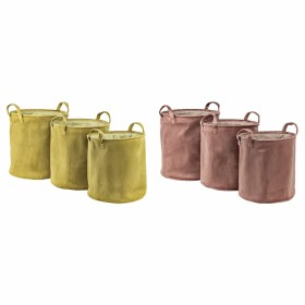 Set de basket DKD Home Decor Gris Coton (3 Pièces) (35 x 35 x 40 cm) | Tienda24 - Global Online Shop Tienda24.eu