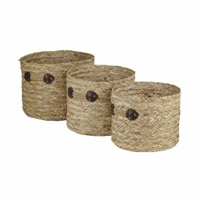 Cabaz DKD Home Decor 40 x 40 x 45 cm Fibra natural (2 Unidades) | Tienda24 - Global Online Shop Tienda24.eu