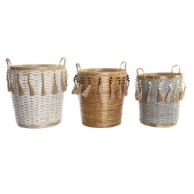 Set de basket DKD Home Decor Multicouleur Bambou Boho 49 x 45 x 54 cm de DKD Home Decor, Boîtes - Réf : S3039251, Prix : 175,...