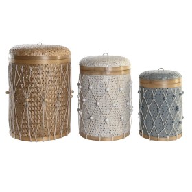 Set de basket DKD Home Decor Multicouleur Bambou Boho 46 x 46 x 58 cm de DKD Home Decor, Boîtes - Réf : S3039252, Prix : 156,...